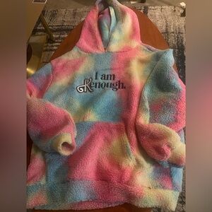 Colorful Tie-Dye Hoodie with 'I am Kenough' Embroidery